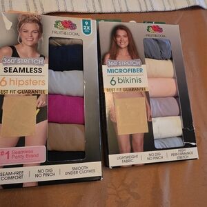 12 Pair Fruit of The Loom 9 2x Underwear BIKINI & Hipsters SIZE 16/18 microfiber